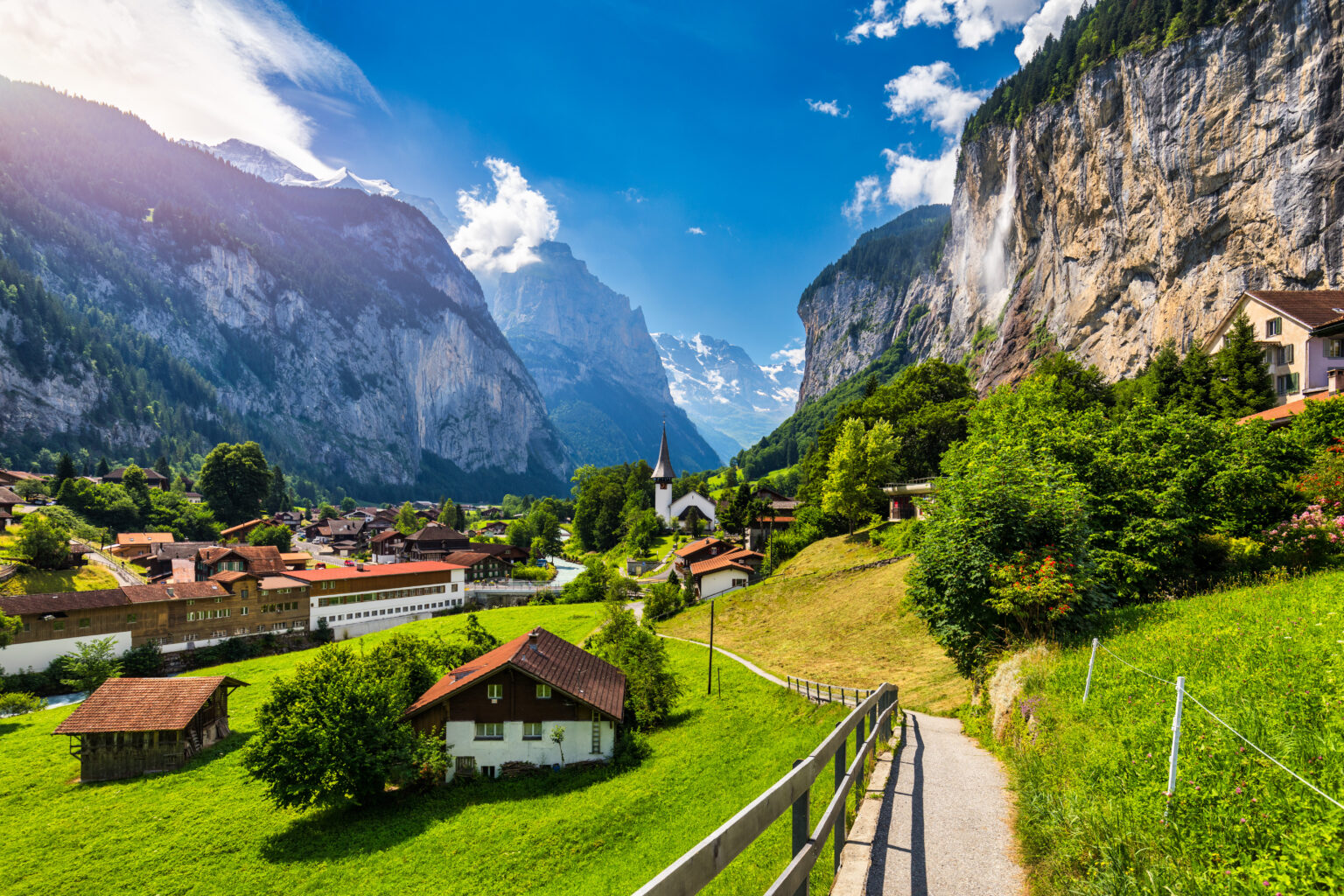 Lauterbrunnen and Staubbach Falls